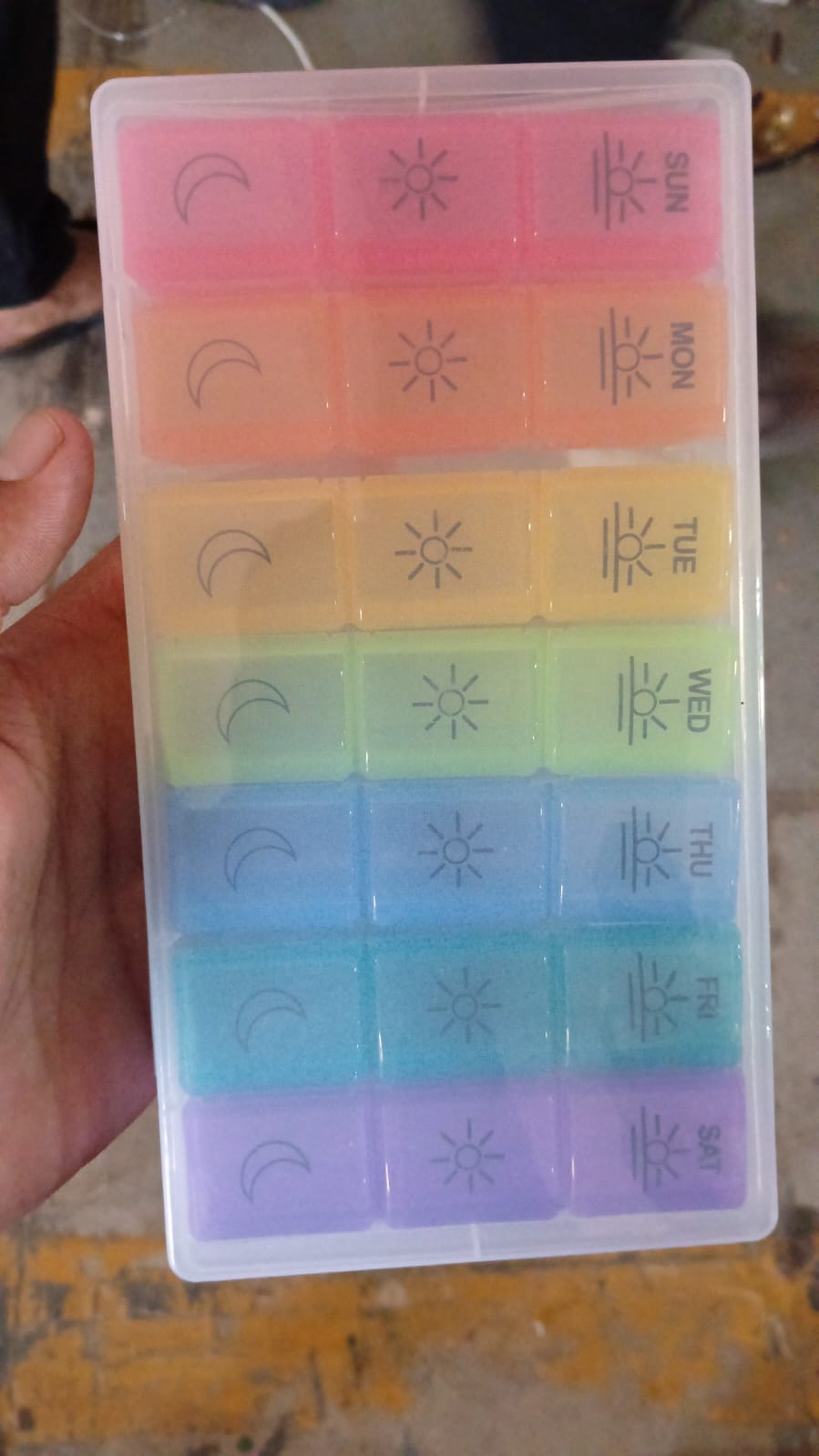 Pill Box 7 Day Weekly Medicine Organizer Daily Planner Portable Travel Container Holder for Vitamin and Supplement Moisture-Proof Compartments Case for Pocket Purse Easy to Use BPA Free (21 Grid) Your Brand