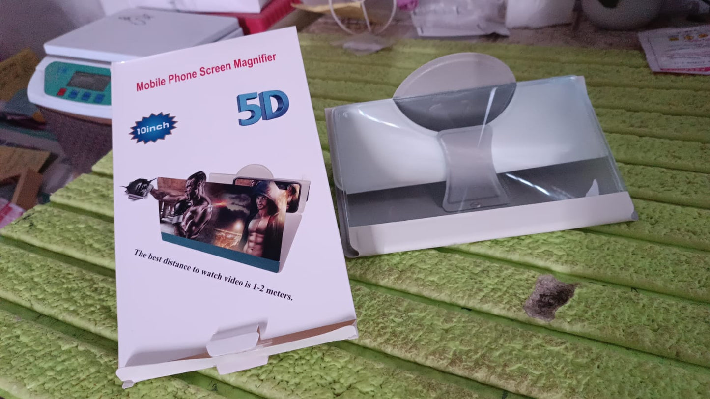 5D HD Mobile Phone Screen Magnifier Amplifier (1 Pc / 10 Inch) Your Brand
