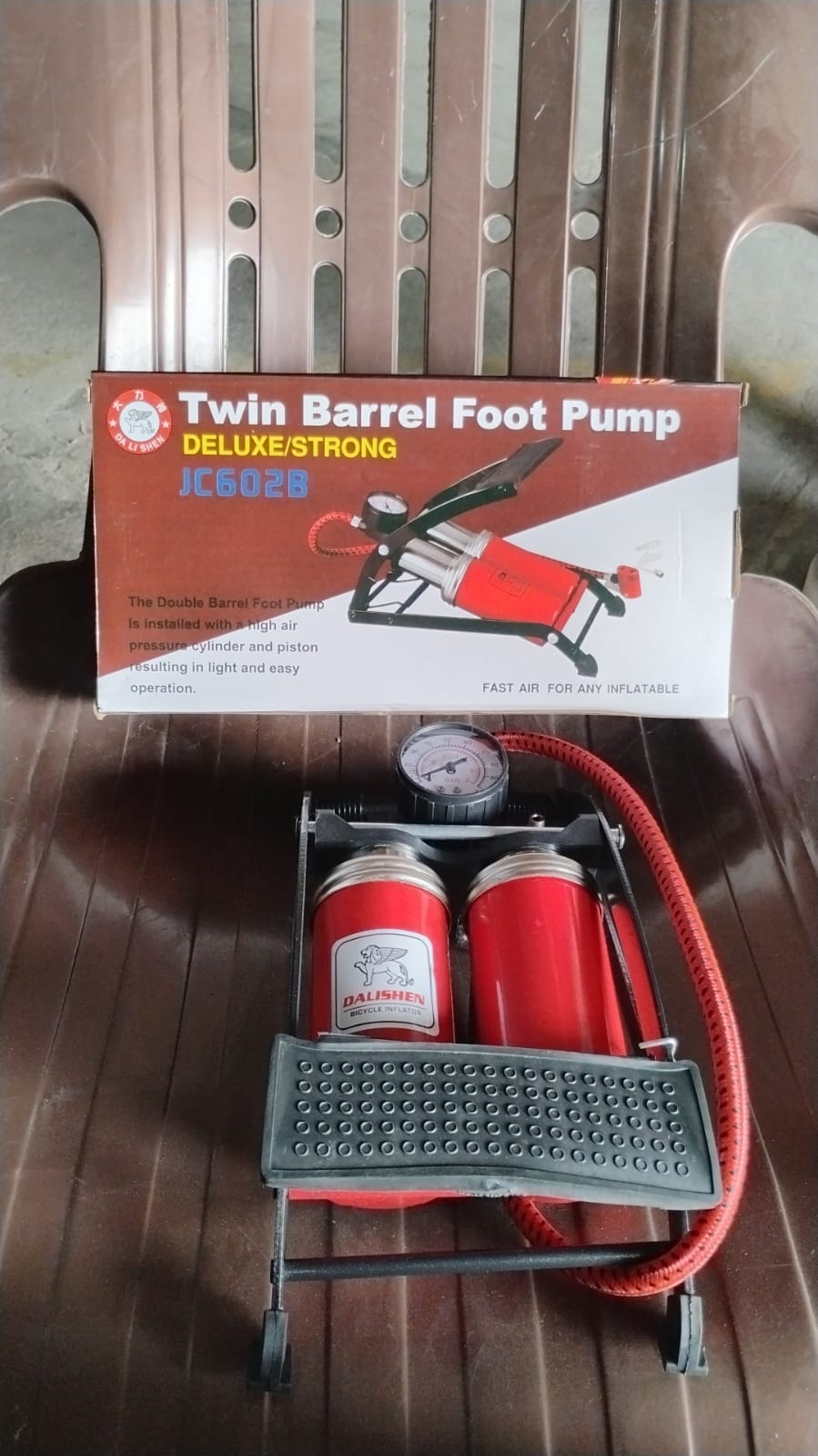 Dual-Cylinder Foot Pump, Portable Floor Bike Pump, 100PSI Air Pump Your Brand