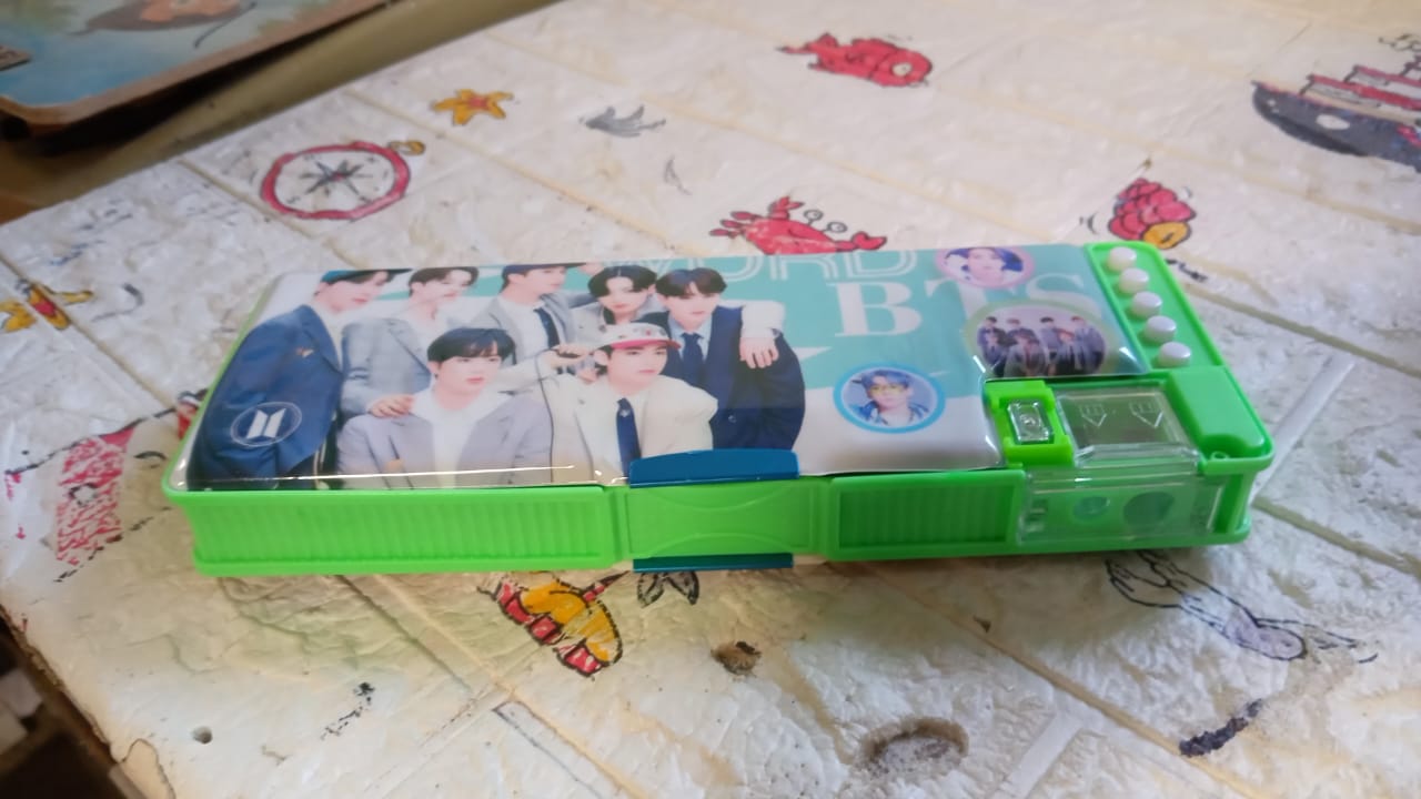 Multipurpose Compass Box (2 Compartments): Cartoon Pencil Case for Kids Your Brand