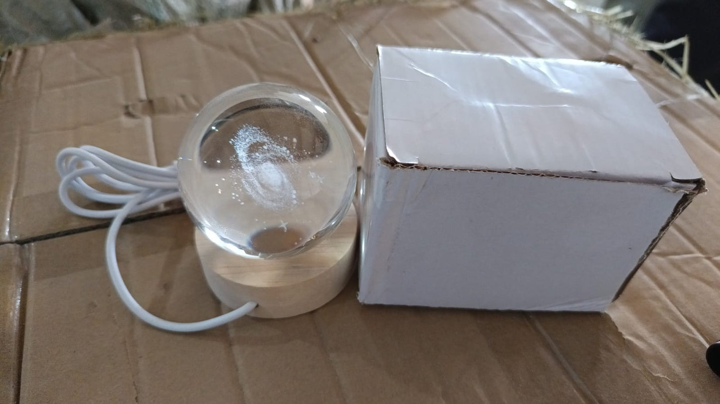 3D Crystal Ball lamps With Base (1 Pc) Your Brand