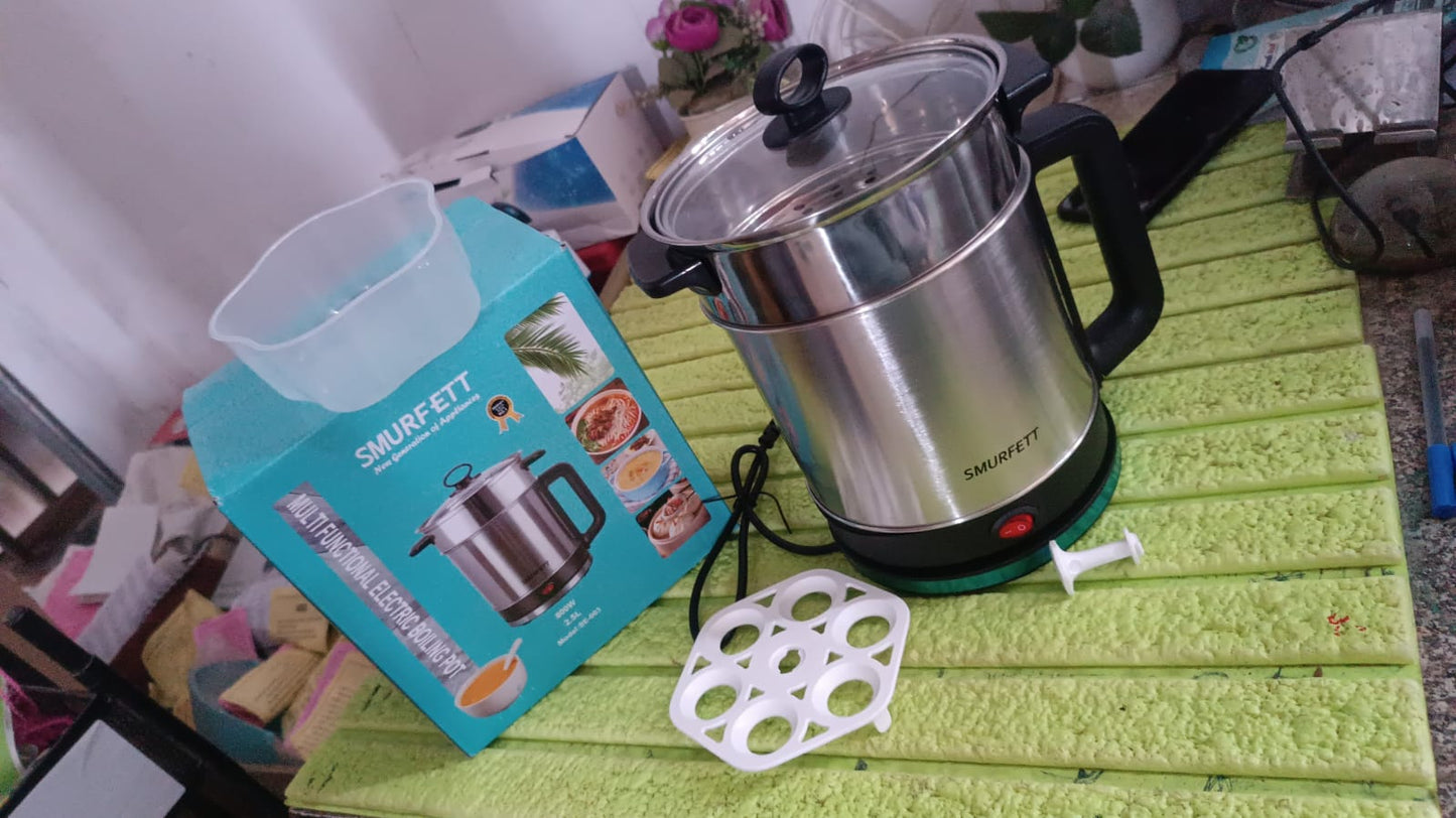 Soup Pot with Lid, Stainless Steel Multi Cooker Kettle (800W / 2.5 Ltr.) Your Brand