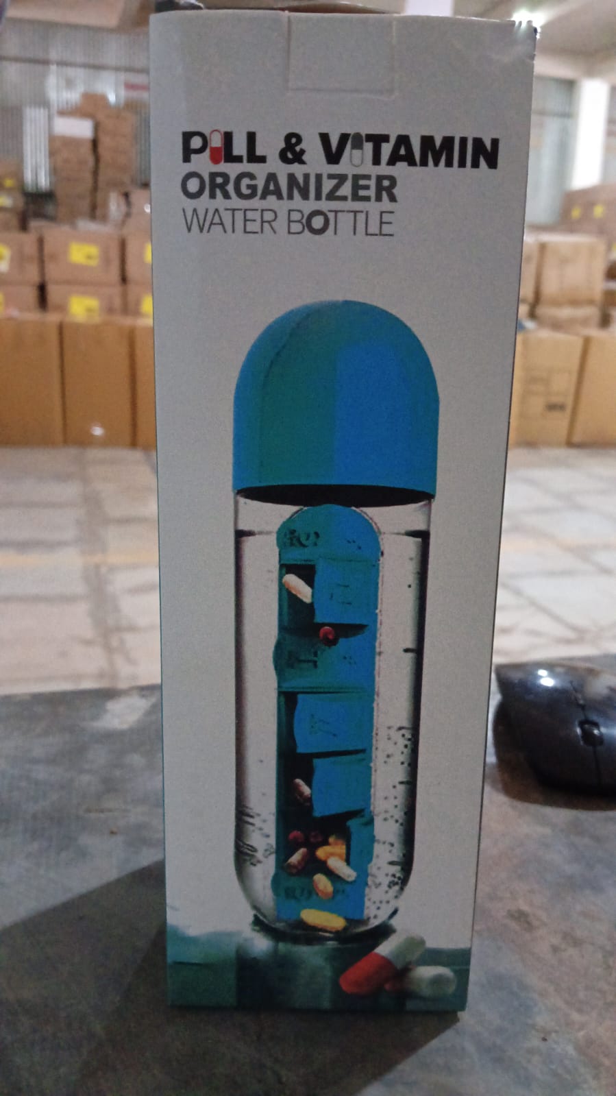 Pill & Vitamin Bottle, Water Bottle Multi Functional Use for Traveling & Outdoor Use Water Bottle, Travelling kit, Summer Special Bottle (600 Ml / Mix Color ) Your Brand