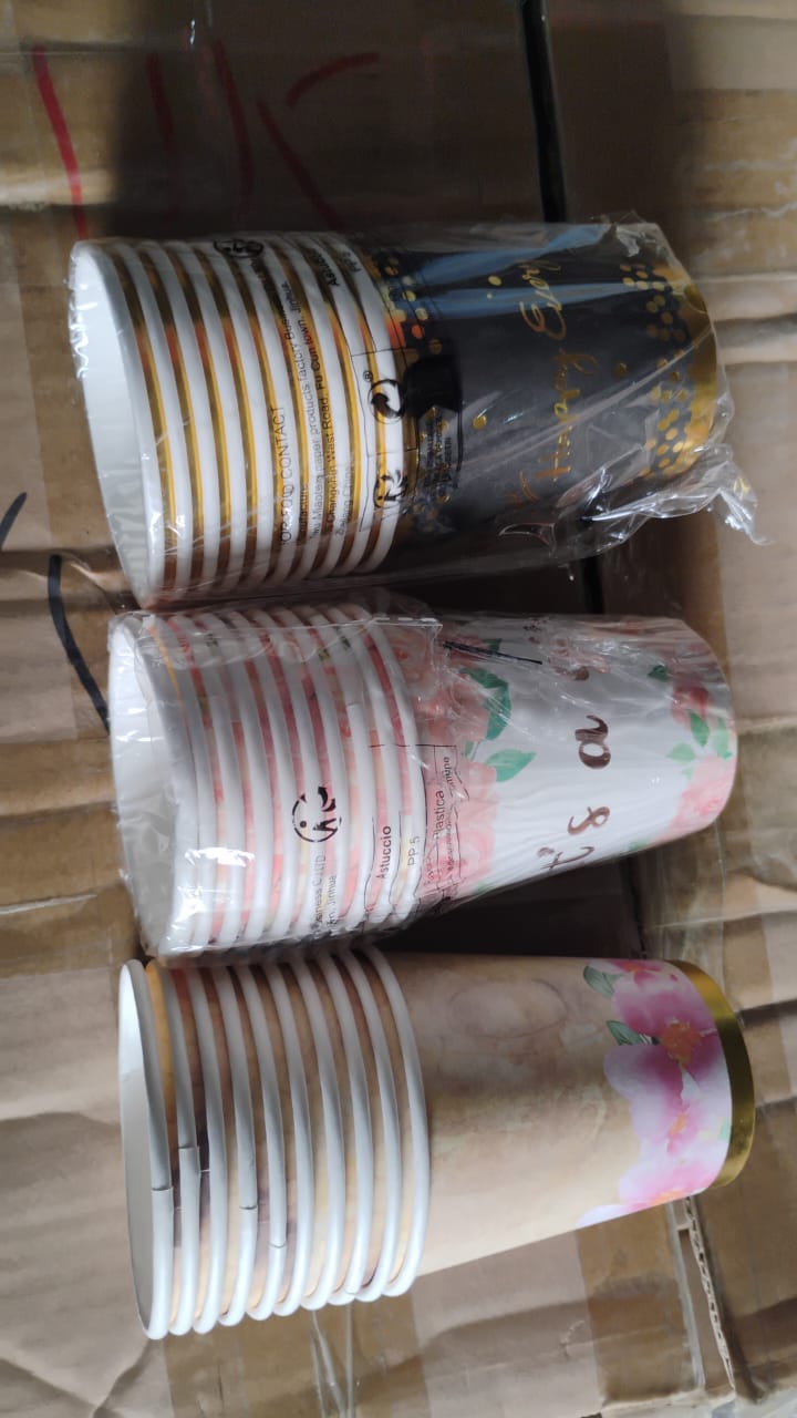 Disposable Paper Cups, Disposable Tea, Coffee Cups (3 Pcs Set / Mix Color) Your Brand