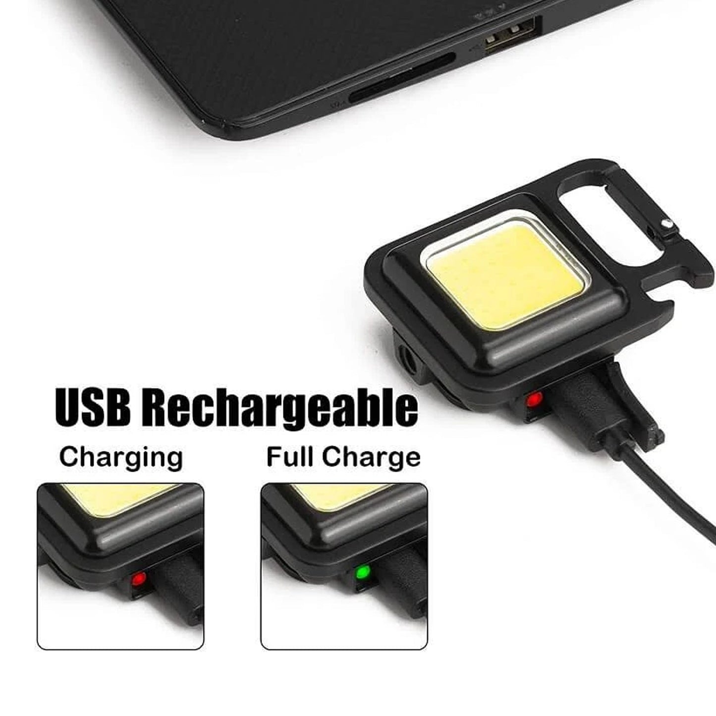 Rechargeable Keychain Mini Flashlight with 4 Light Modes,Ultralight Portable Pocket Light with Folding Bracket Bottle Opener and Magnet Base for Camping Walking Your Brand