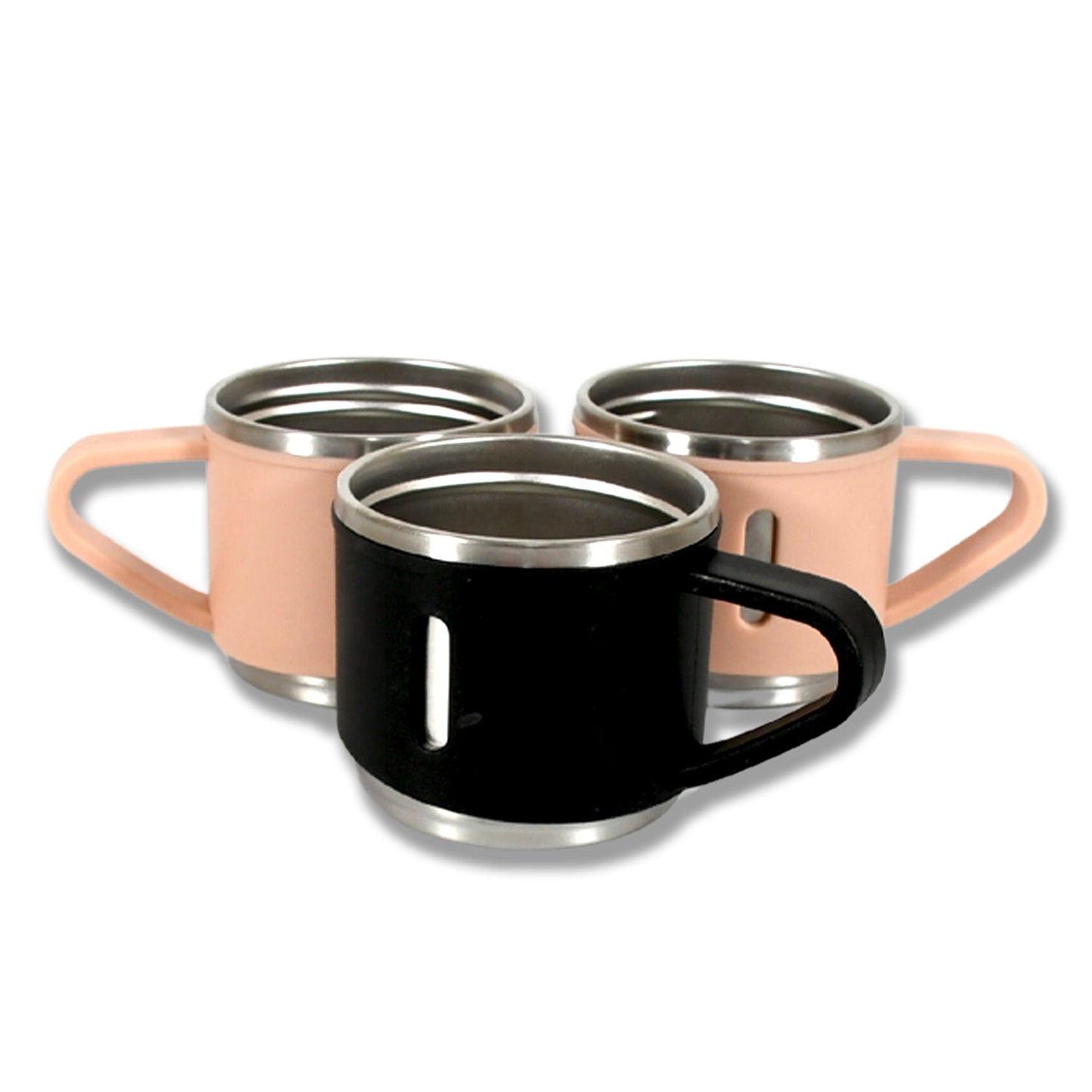 Stainless Steel Vacuum Coffee / Tea Cup, Tea Mug Hot Insulated Double Wall Stainless Steel, Coffee, and Milk Cup with Handle Easy To Carry: Coffee Cup (3 pc) Your Brand