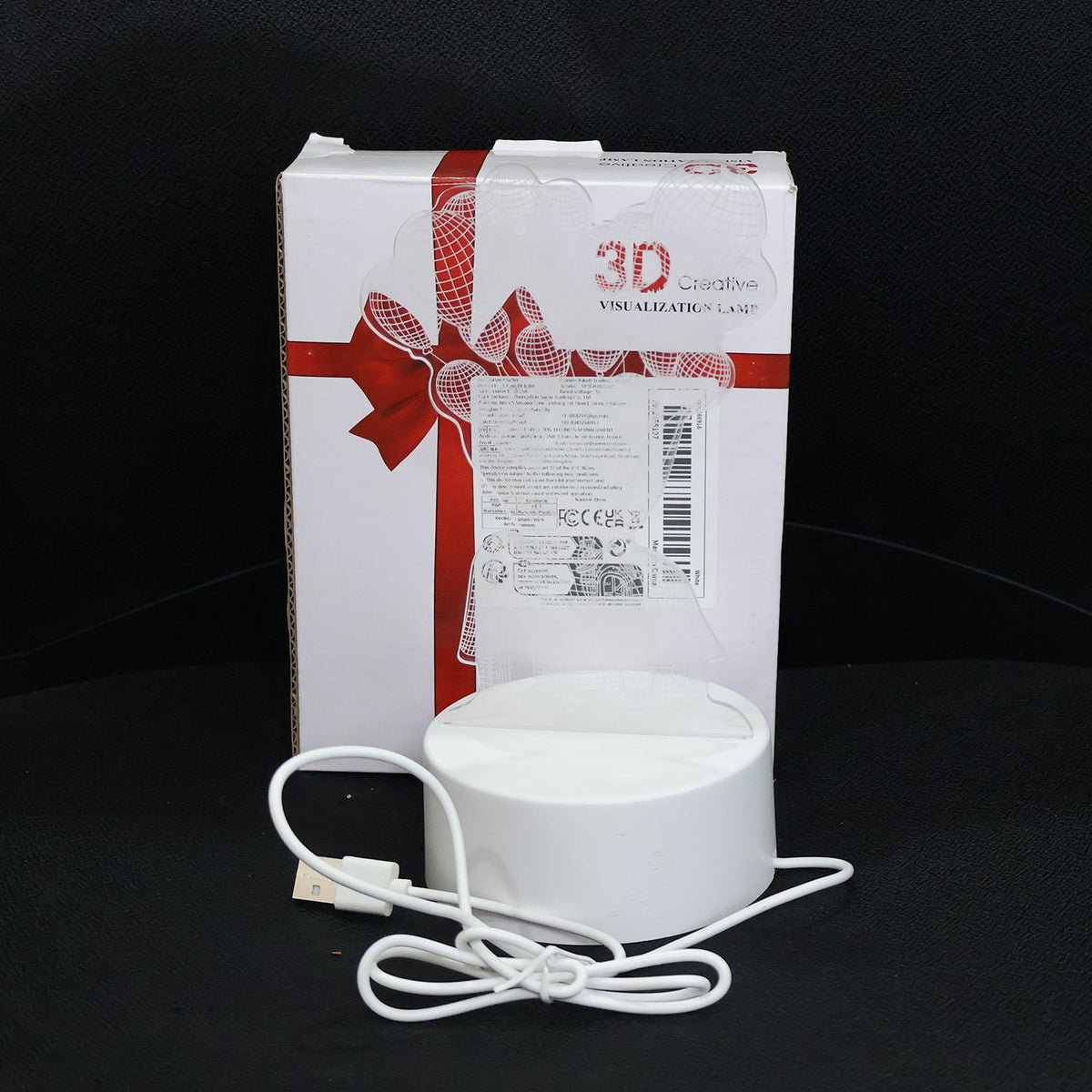3D Illusion LED Night Lamp with House and Balloons Design
