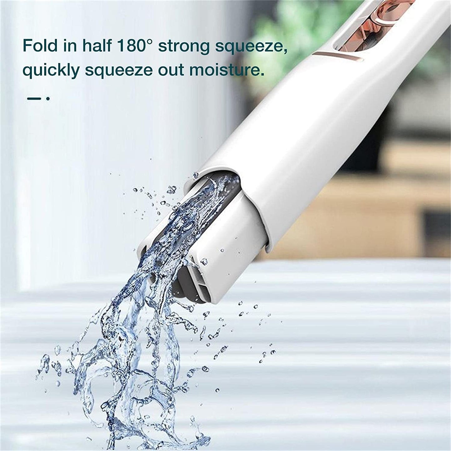 Portable Self-Squeeze Short Mop, Mini Hand Wash-Free Strong Absorbent Mop with 1 Cotton Head, Cleaning Sponge For Bathroom Kitchens Table Your Brand
