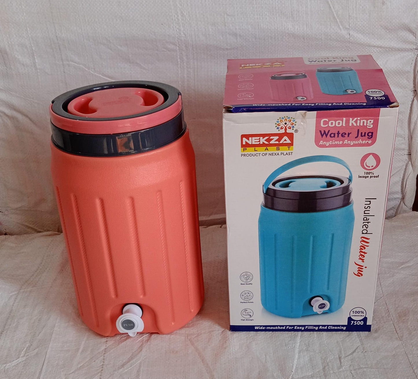 Insulated Water Jug with Tap (7500ml): Leakproof, Travel Cooler Your Brand