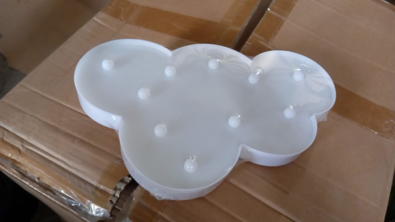 3D LED Night Light Table Lamp for Party Birthday Wedding Atmosphere, Battery Operated Decorative Light Nursery Lamp for Bedroom and Wall Decoration For Children Bedroom Wall, Light (1 Pc / Battery Not Included) Your Brand