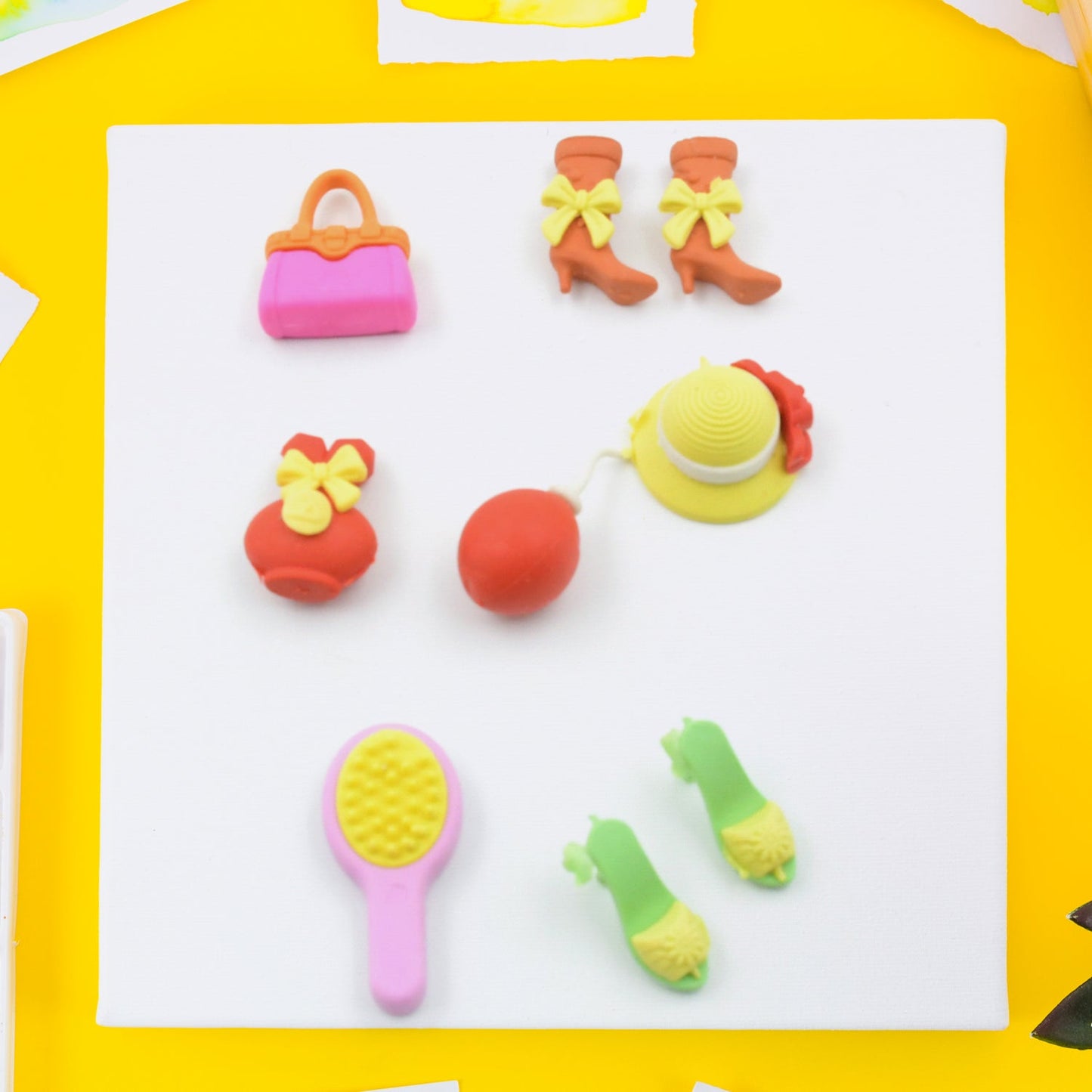Fancy & Stylish Mini Erasers for Kids (9 Pc Set) - Fun Designs, Party Favors Your Brand