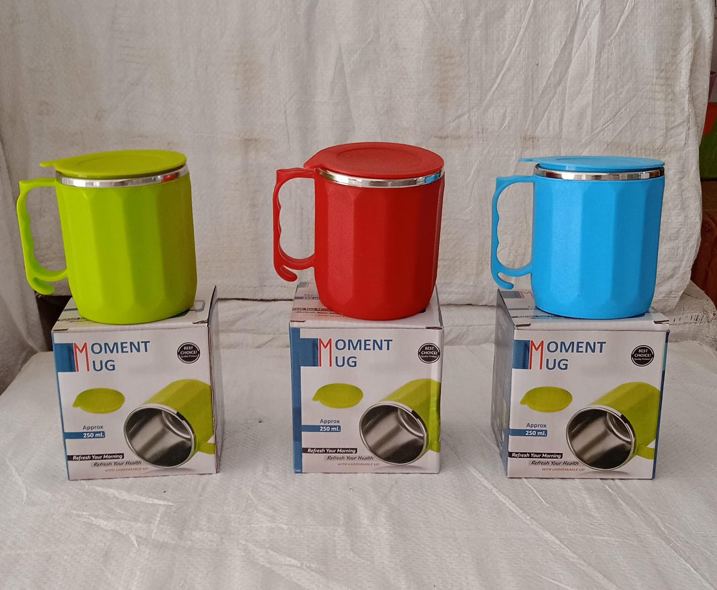 250ML Stainless Steel Mug: Insulated, Leakproof Lid, Hot/Cold Drinks (Mix Color) Your Brand
