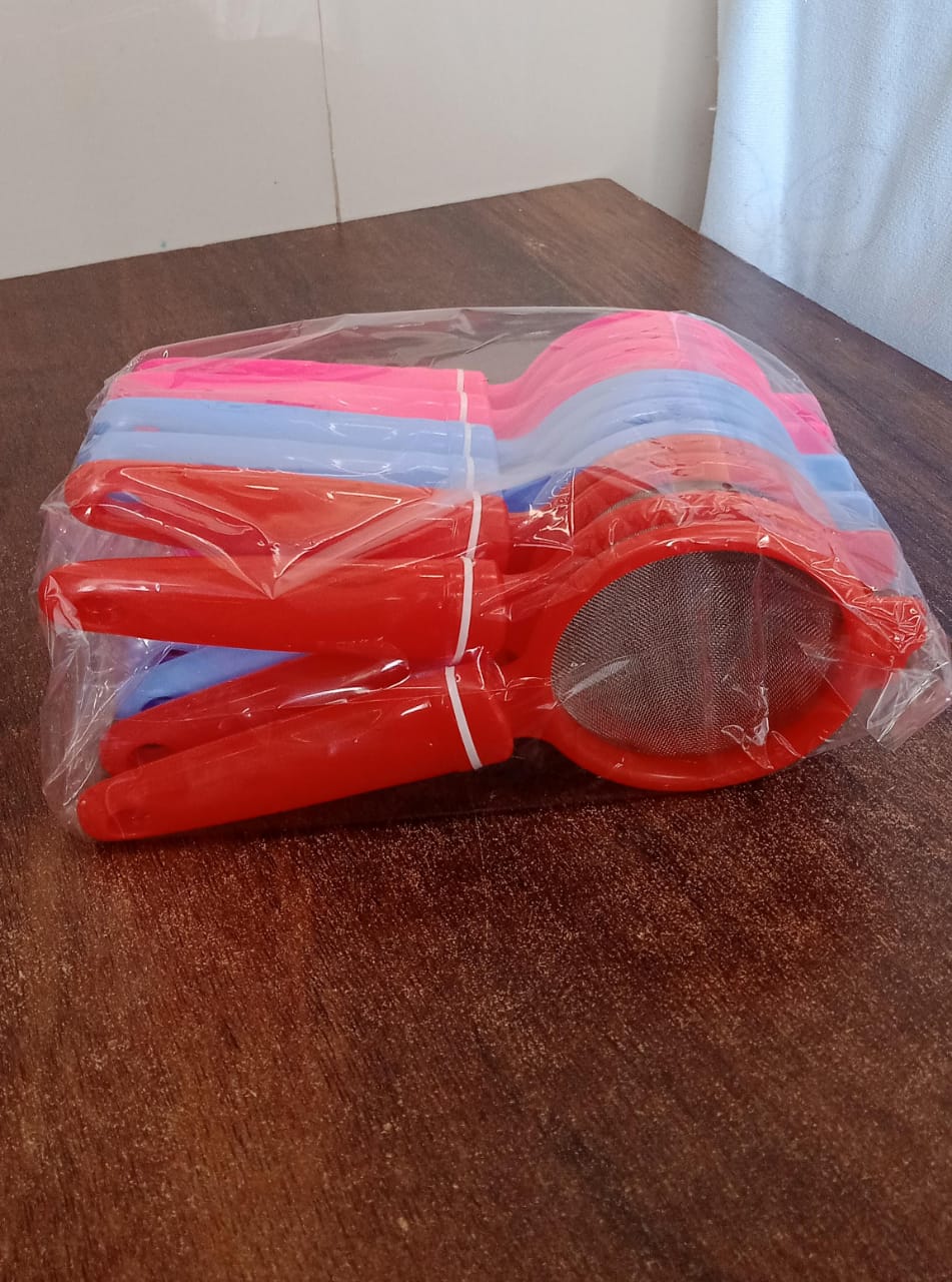 Plastic Multipurpose Tea and Coffee Strainer (Pack of 12 Pcs) Your Brand