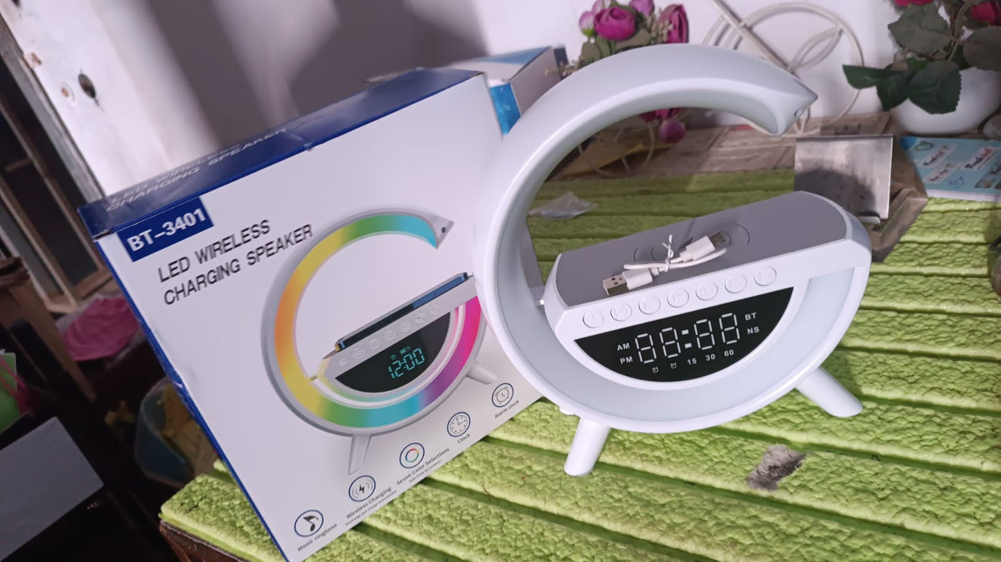 G Lamp Speaker - 3-in-1 Bluetooth Speaker with Fast Wireless Charging (1 Pc) Your Brand