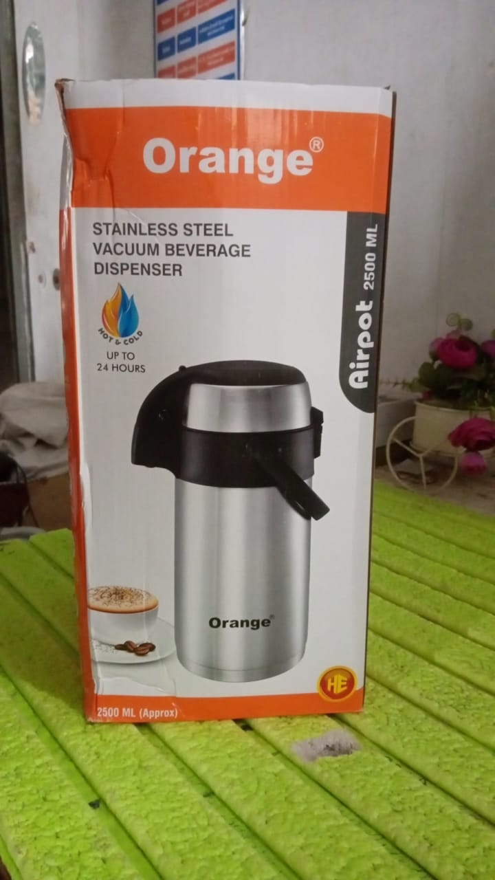 Beverage Dispenser Stainless Steel for Serving Tea and Coffee, Thermos steel (2500 ML) Your Brand