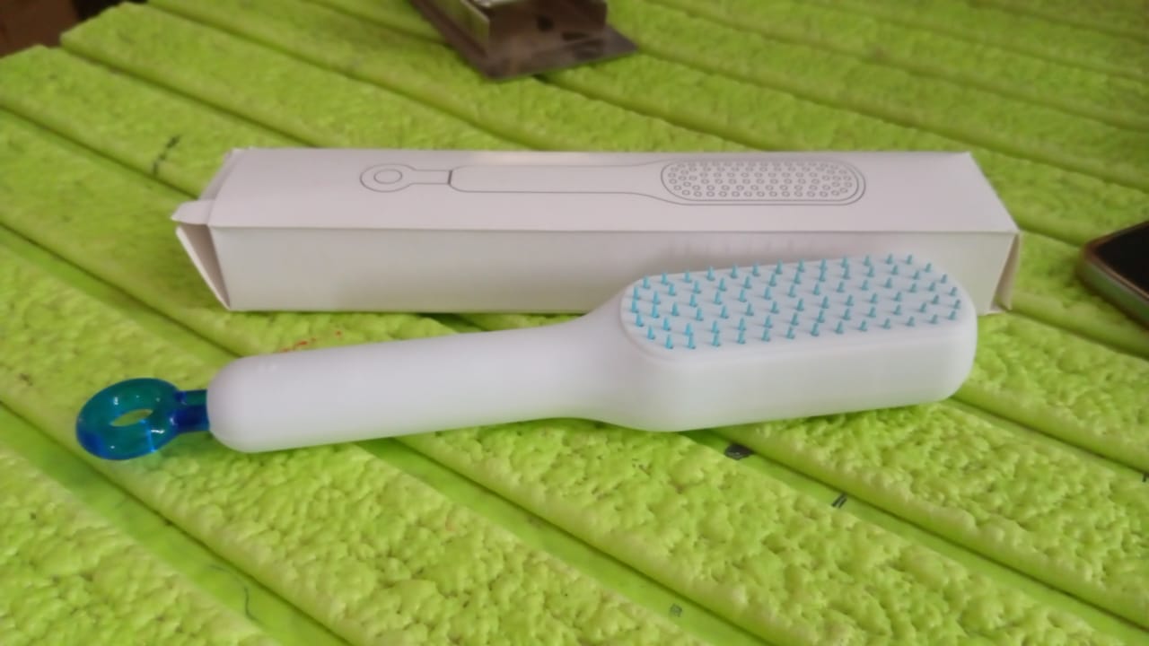 Self-Cleaning Hairbrush, Massage Comb (1 Pc / With Box) Your Brand
