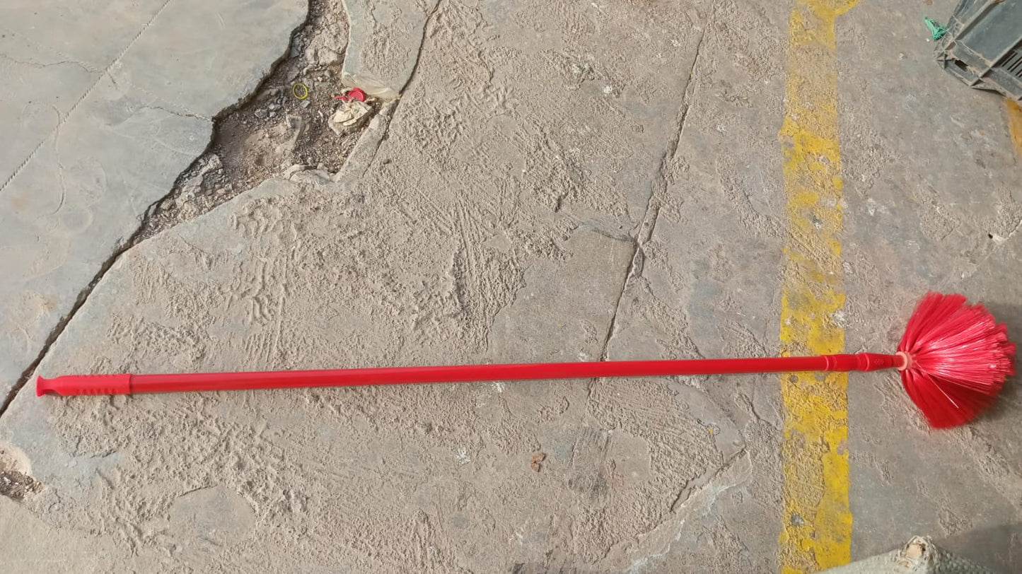 Cobweb Brush With Metal Strong Long Extendable Handle for Dusting, Ceiling Cobweb Cleaning, Brush for Lights, Fans & Webs Cleaning for Home / Kitchen (90 Inch / MOQ :- 6 Pc) Your Brand