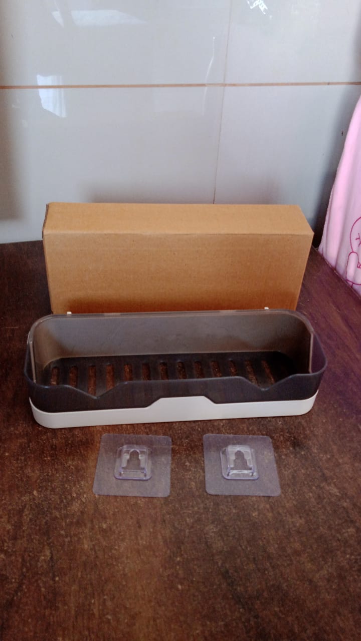 Wall Mounted Adhesive Bathroom Shower Caddy / Shelf / Plastic (1 Pc) Your Brand