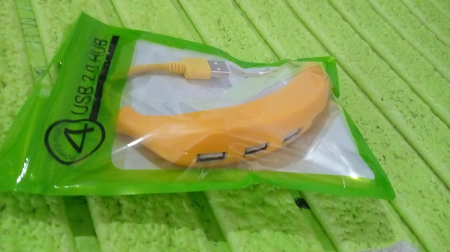 Banana Shape USB Hub, 2.0 Hub USB Splitter, 4-Port USB Hub (1 Pc) Your Brand