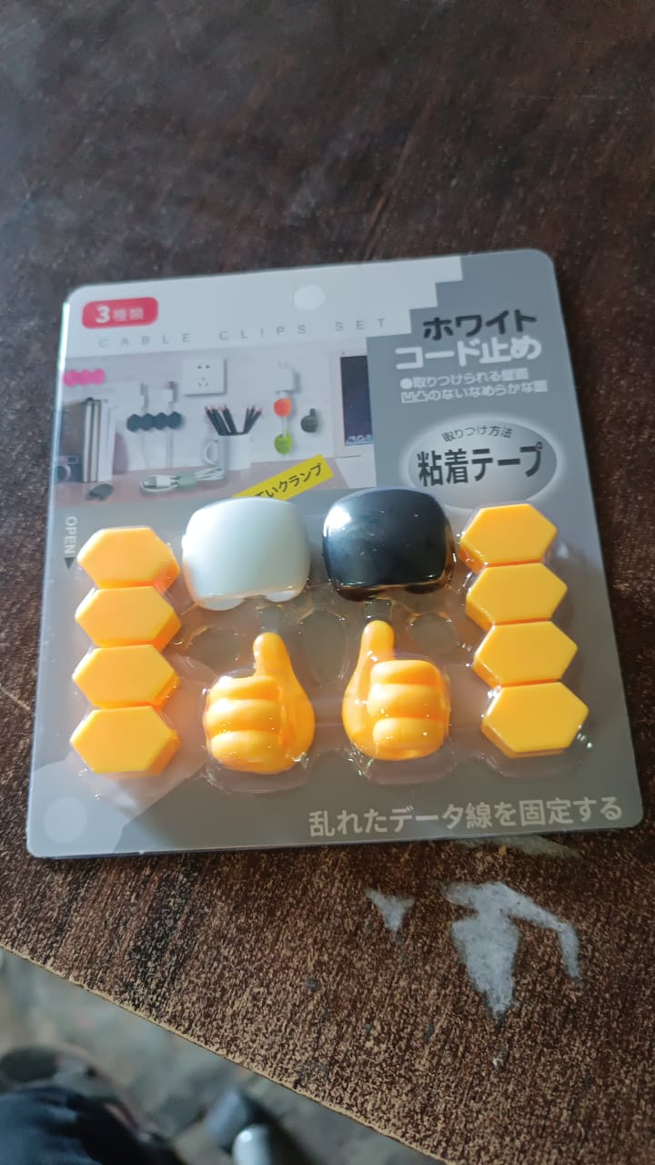 Self Adhesive Hooks for Cable Clips, Desktop Cable Organizer (6 Pcs Set / Mix Design) Your Brand