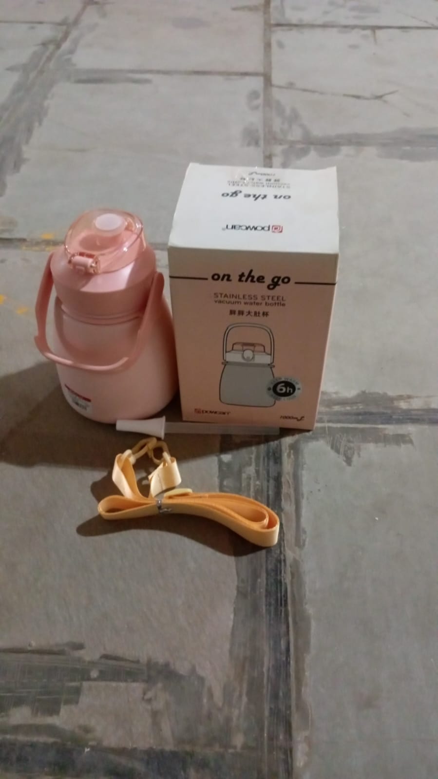 Stainless Steel Mug / Bottle Vacuum Insulated Cup with Handle & Strap (1000 ML) Your Brand