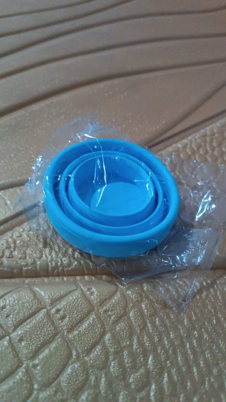 Round Silicone Foldable Glass, Foldable Travel Mug Without Lid (1 Pc) Your Brand