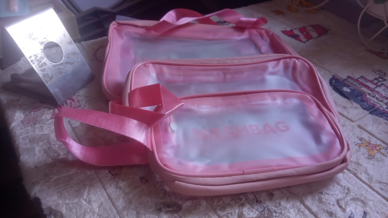 Cosmetic Pouch, Make up Bag for Home & Travel, Toiletry Bag for Cosmetics, Brushes, Accessories Set of 3 Small, Medium & Big - Wash Bag Your Brand