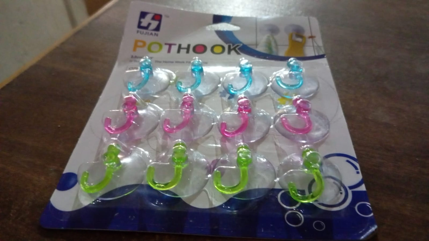 Transparent Rubber Vacuum Sucker Hooks Hanger Strong Suction Cup (12 Pc) Your Brand