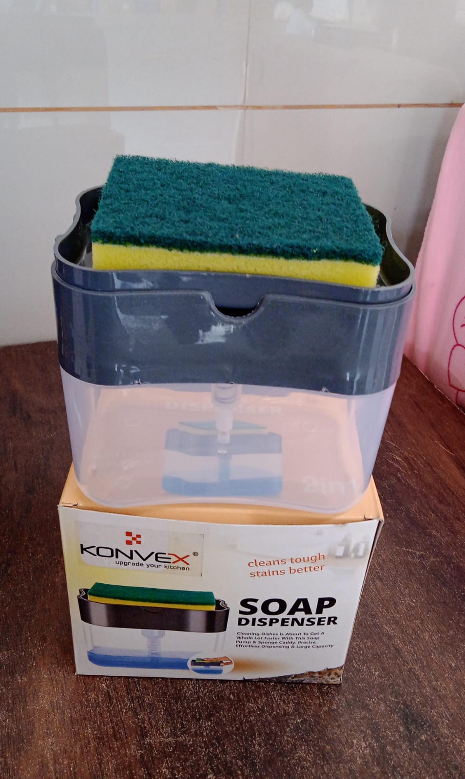 2 in 1 Soap Dispenser for Dishwasher Liquid Holder, Liquid Dispenser Through Pump (1 Pc) Your Brand