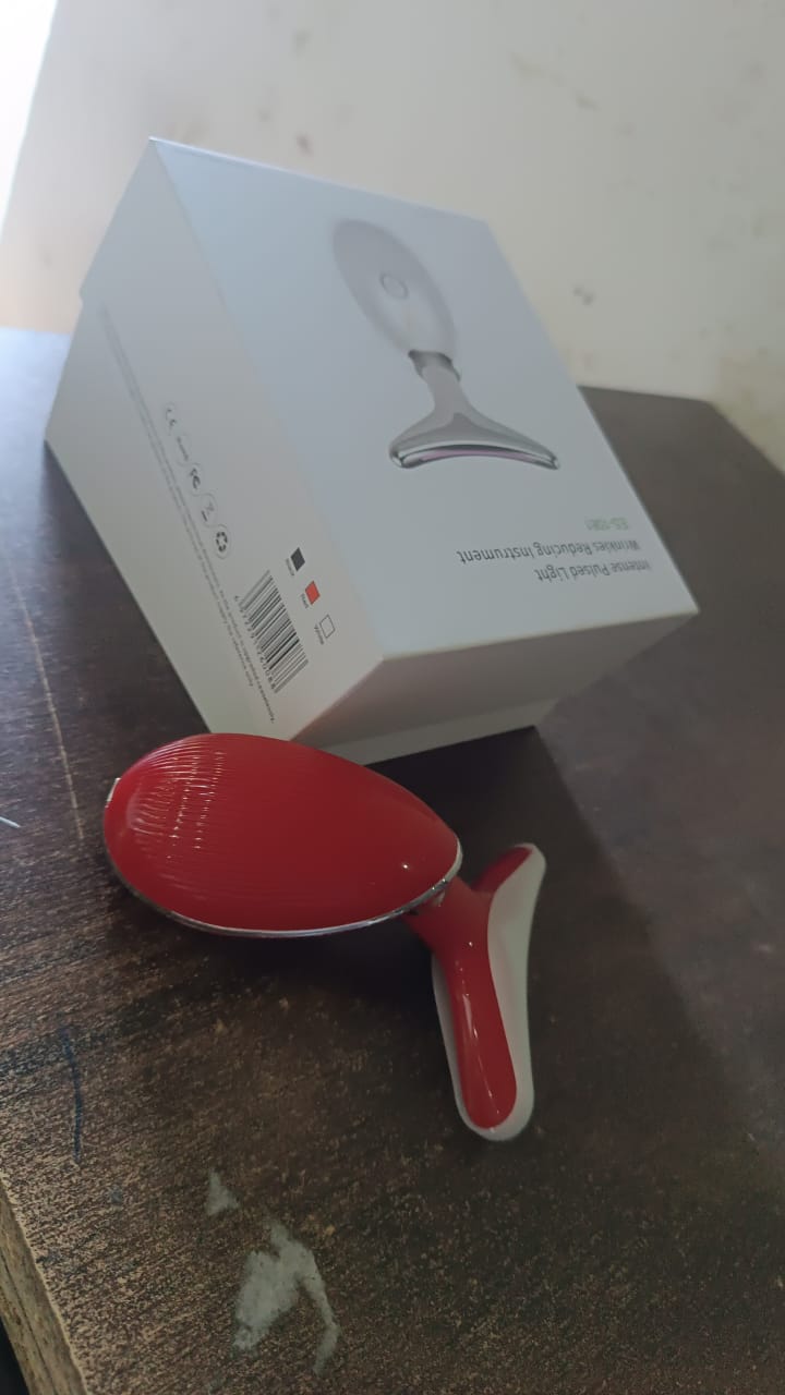 Electric Face Massager Wrinkle Remover LED Photon Face Beauty Device (1 Pc) Your Brand