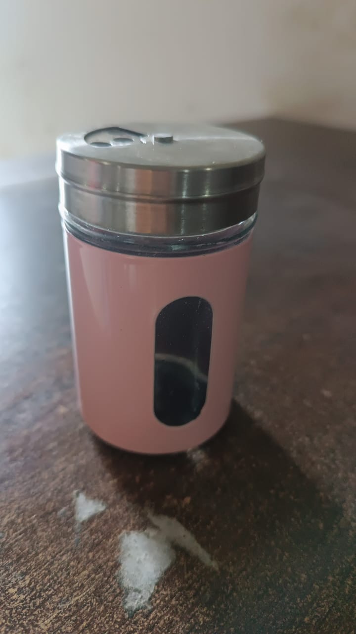 Glass Salt Bottle, Salt Dispenser (Pack of 1 / With Steel Lid) Your Brand