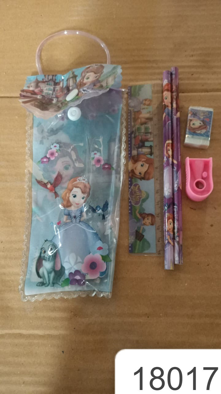 5 in 1 Mix Stationery Gift Set for Kids, Stationary Set Including 2 Pencil, Ruler, Rubber, Pencil Sharpener, School, Office Product Gift (5 Pcs Set) Your Brand