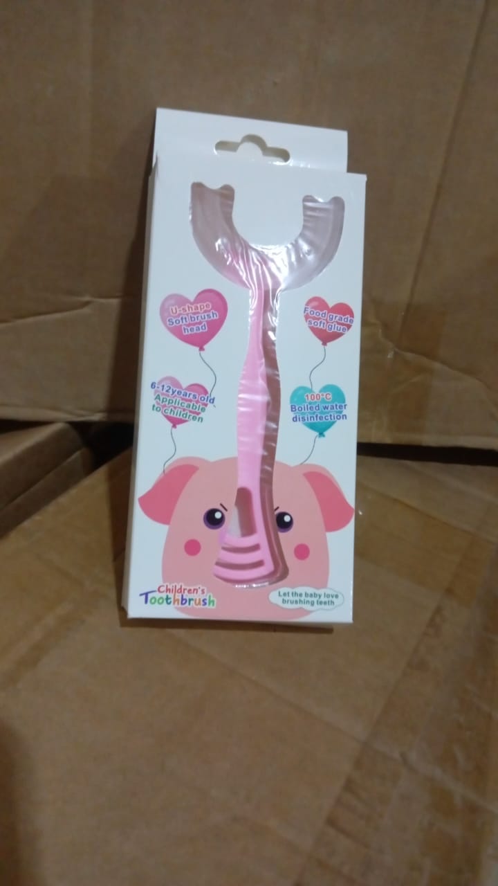 2 In1 U-Shape Silicone Manual Toothbrush & Tongue Scraper Cleaner Brush (1 Pc) Your Brand