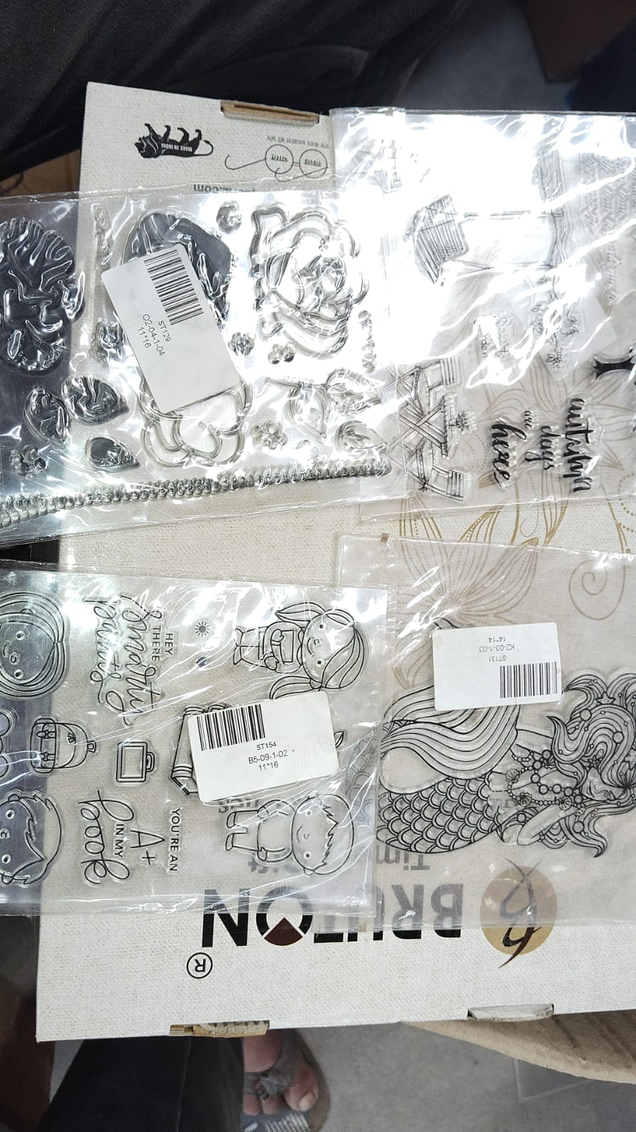 Reusable Transparent Rubber Stamp for Paper Crafts (Mix Design / 1 Sheet) Your Brand