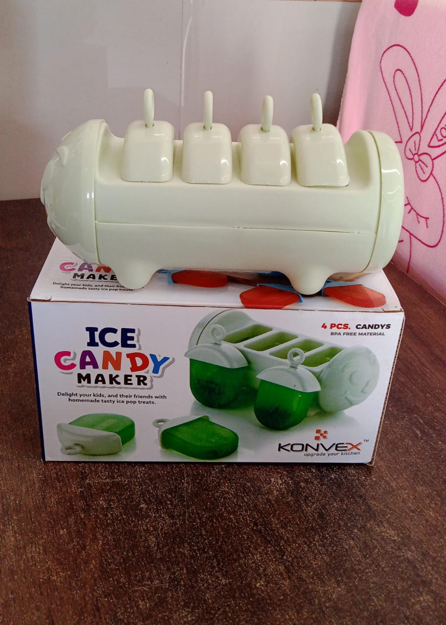 Plastic Ice Candy Maker 4 Compartment / Grid Kulfi Candy (1 Pc) Your Brand