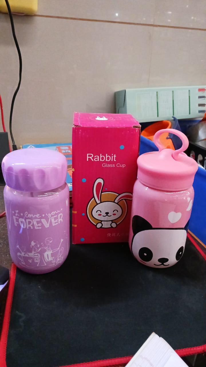 Outdoor Sport Glass Water Bottle (340 ML / 1 Pc / Mix Design) Your Brand