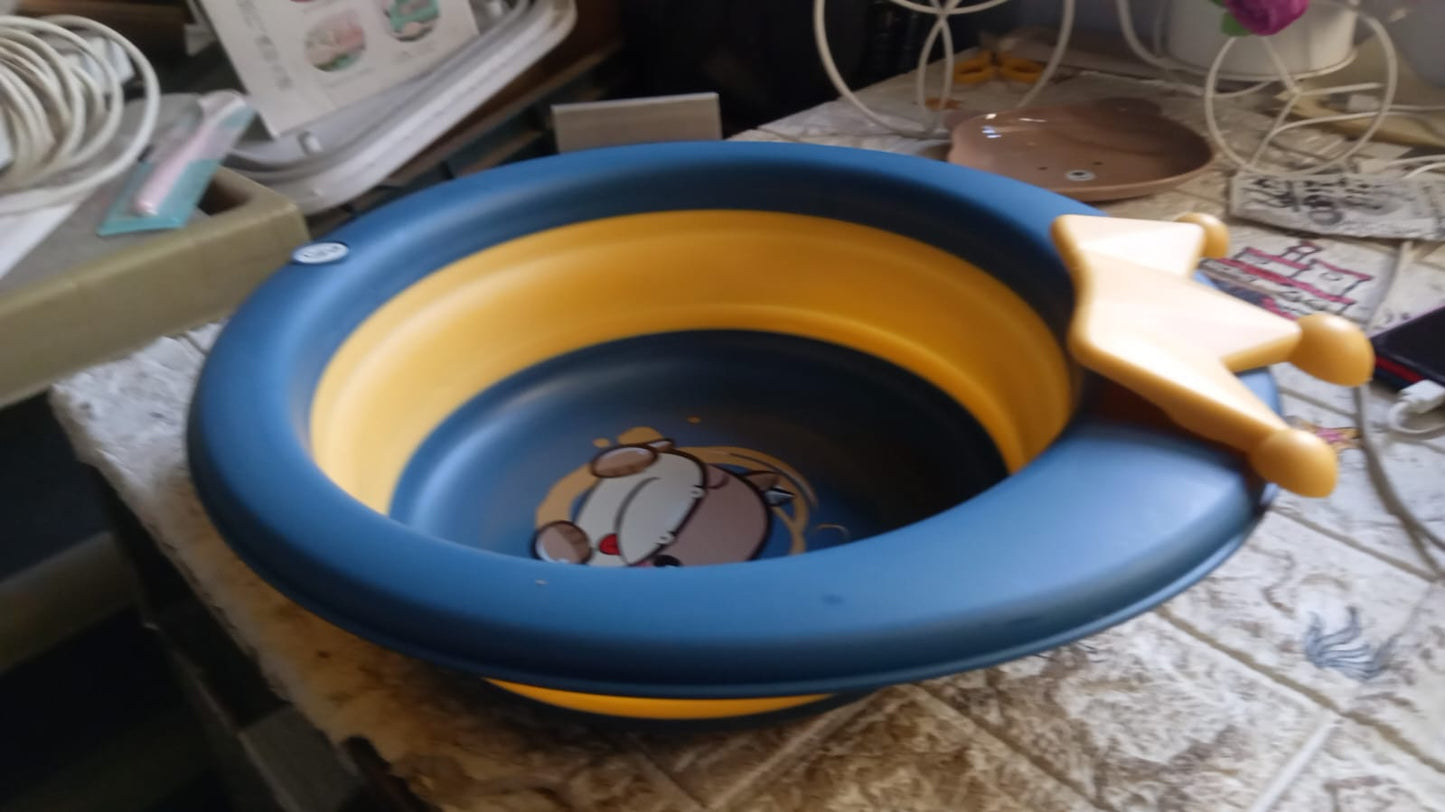 Cartoon Shape Wash Basin, Space Saving Multi Function Foldable Baby Wash basin Easy Clean Lightweight Thicken for Washing Face for Home (33x31 Cm / 1 pc) Your Brand