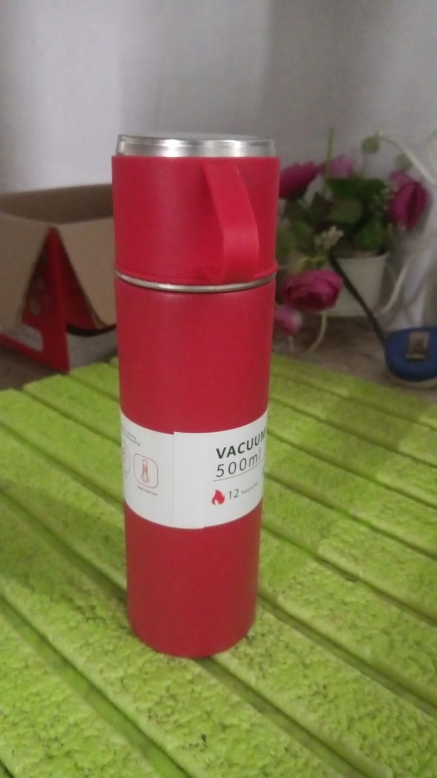 Stainless Steel Vacuum Insulated Water Bottle With Coffee / Tea Mug (500 ML) Your Brand