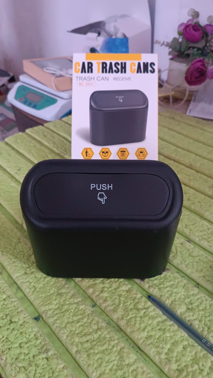 Mini Car Trash Can with Lid, Waterproof Car Trash Bin Storage Box (1 Pc) Your Brand