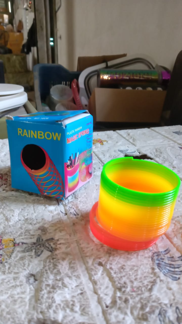 Rainbow Spring, Rainbow Spring Toys, Slinky, Slinky Spring Toy, Toy for Kids, for Kids Adults of All Age Group, for Birthdays, Compact and Portable Easy to Carry (1 Pc) Your Brand
