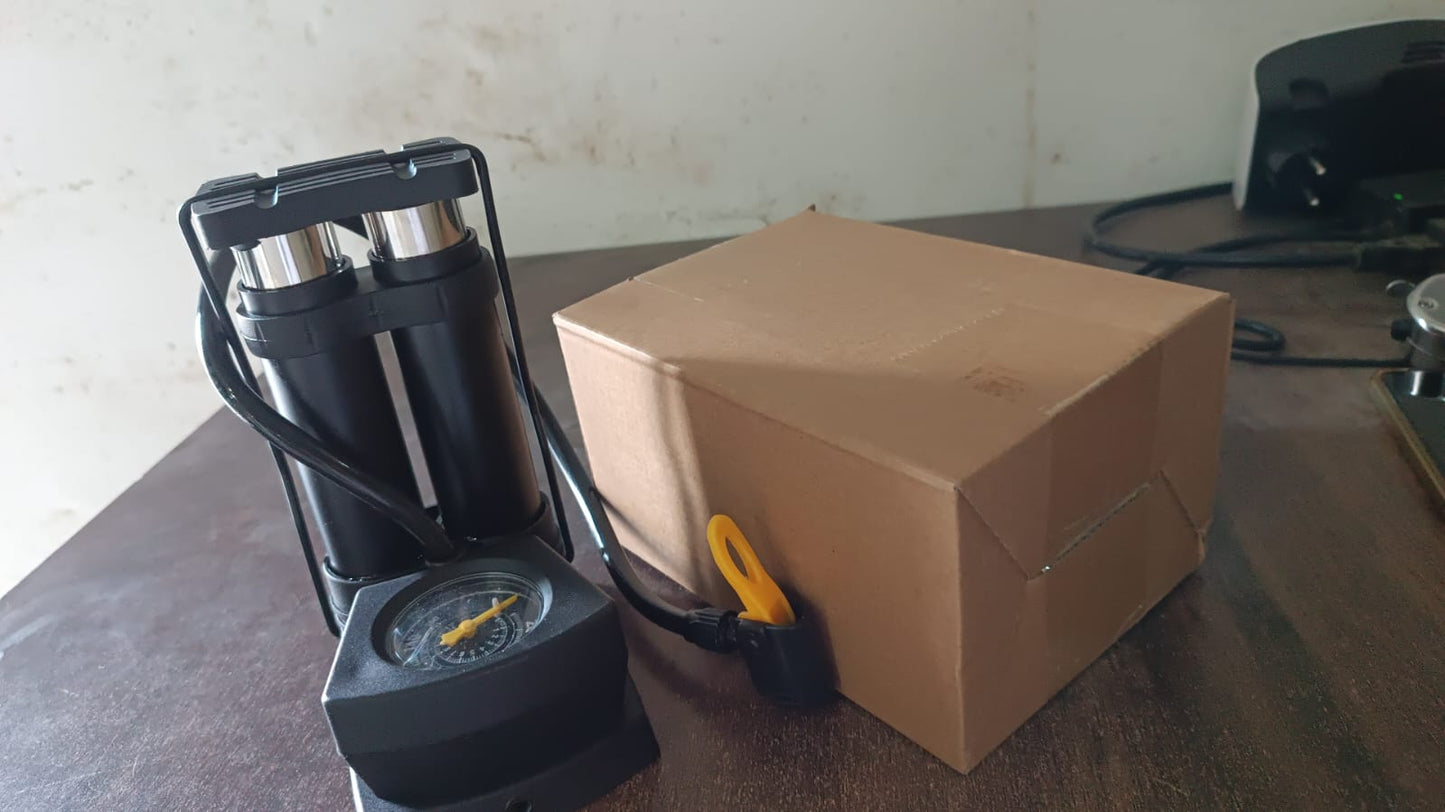 Foot & Portable & High Pressure Double-Cylinder Air Pump (1 Pc) Your Brand