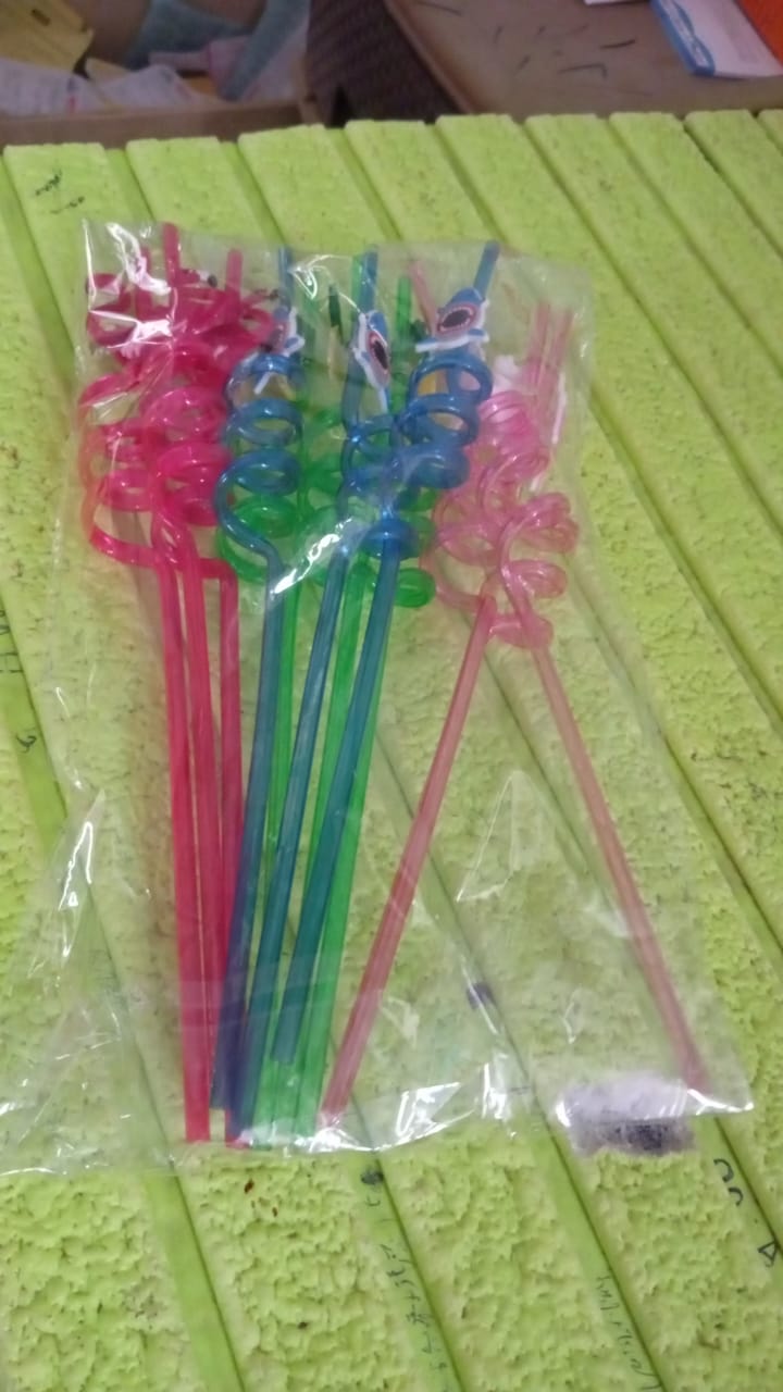 Reusable Plastic Straws (12 pcs Set / Mix Design) Your Brand