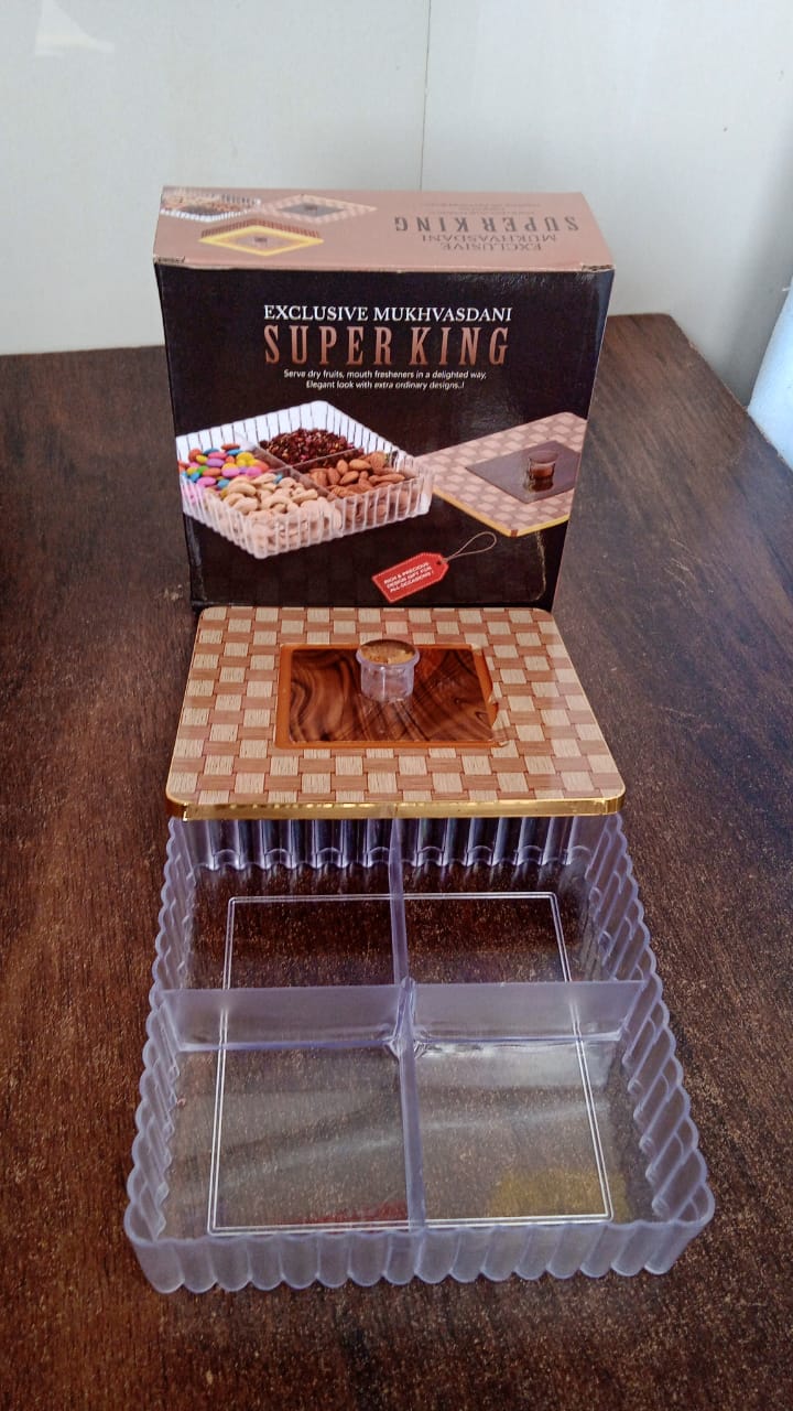Plastic Super King Exclusive Mukhavasdani Dry Fruit boxes (1 Pc) Your Brand