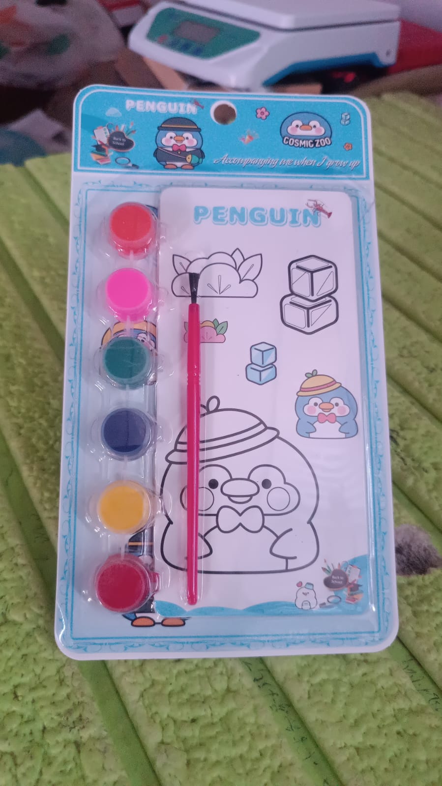 Kids Art Painting Kit Water Color, Cartoon Printed Board & Brush (9 Pcs Set) Your Brand