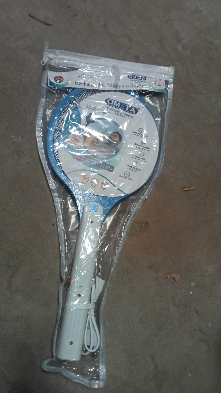 Mosquito Killer Racket Rechargeable Handheld Electric Fly Swatter Mosquito Killer Racket Bat, Electric Insect Killer (Quality Assured) (with cable) Your Brand