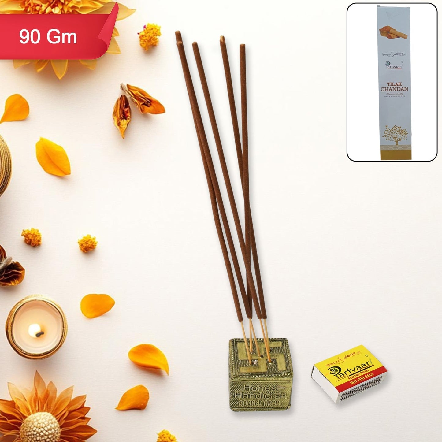 Mix Flavour Incense Sticks / Agarbatti (90 GM With Machis / Mix 1 Packet) Your Brand