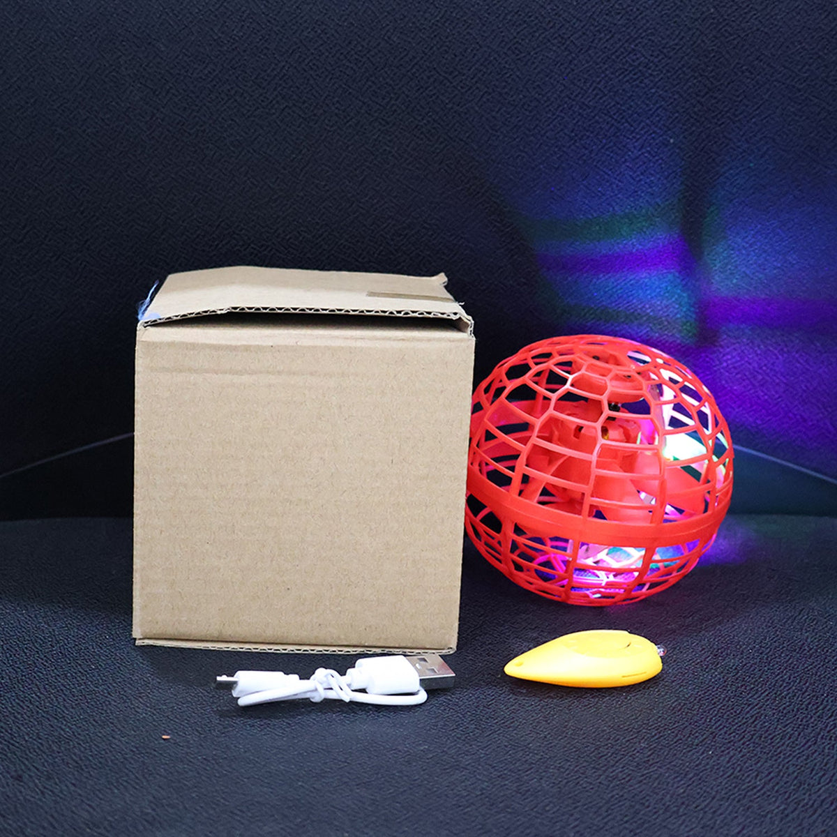 Flying Ball Toys, USB Rechargeable Built-in RGB Lights 360°Rotating Magic Controller
