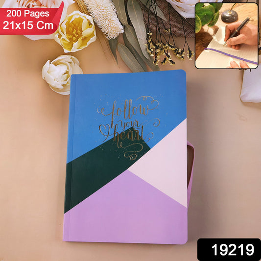 Hardcover Ruled Notebook, Diary & 200 Pages 21x15 cm (1 Pc)
