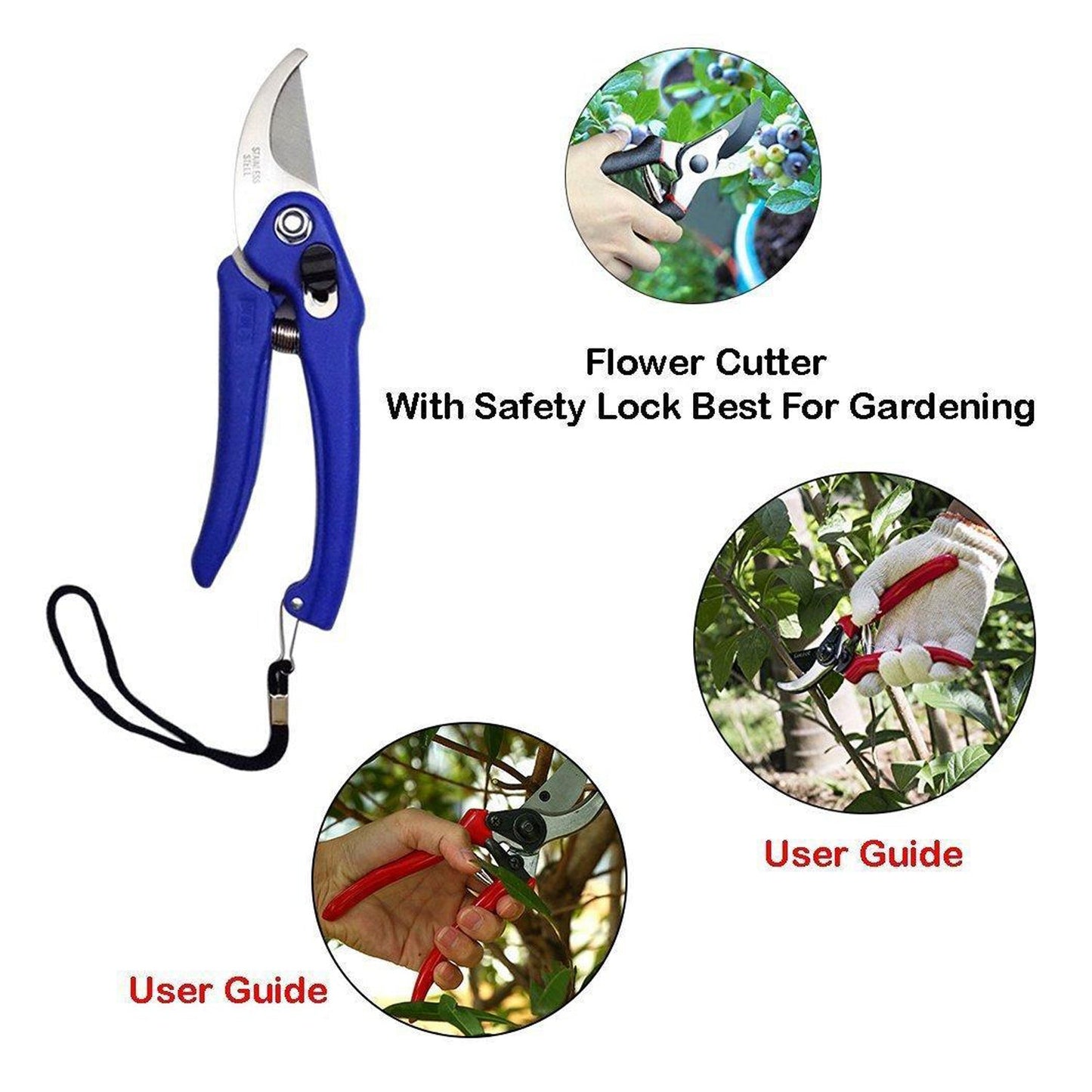 0465a Garden Shears Pruners Scissor For Cutting Branches Flowers Leaves Pruning Seeds Wukusy