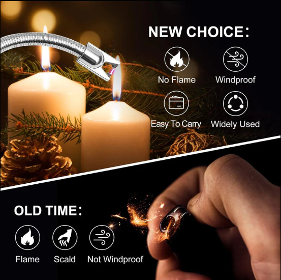 Lighter Long Flexible Electric Arc Usb Rechargeable Windproof Flameless Electronic Smoking Plasma Lighters Wukusy
